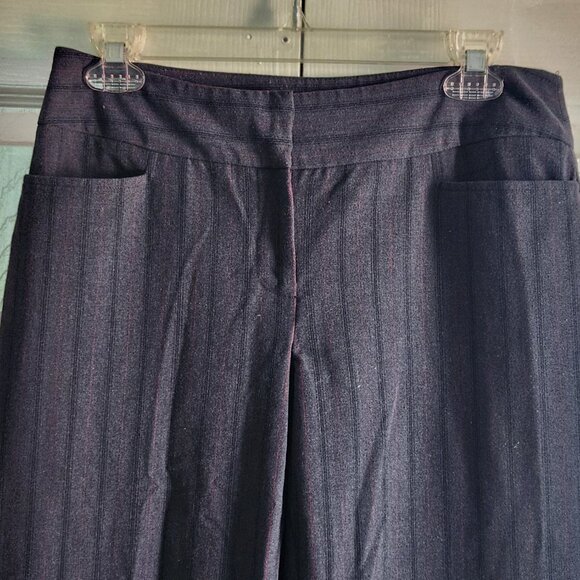 Dark Grey/ Maroon Pin stripe Dress Pants Size 4P - Picture 1 of 7